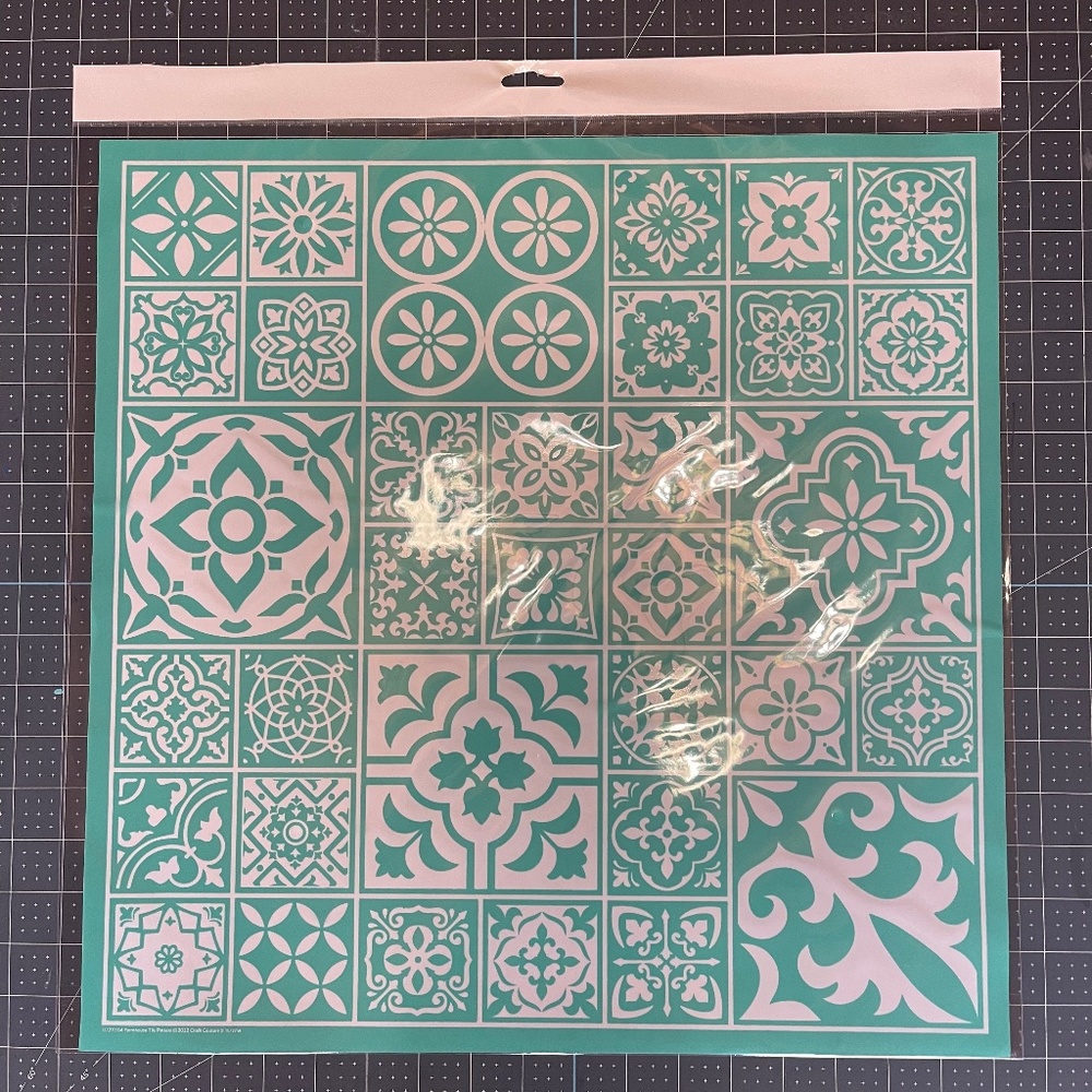 NEW Chalk Couture D Size Transfer - Farmhouse Tile Pattern - D2211304